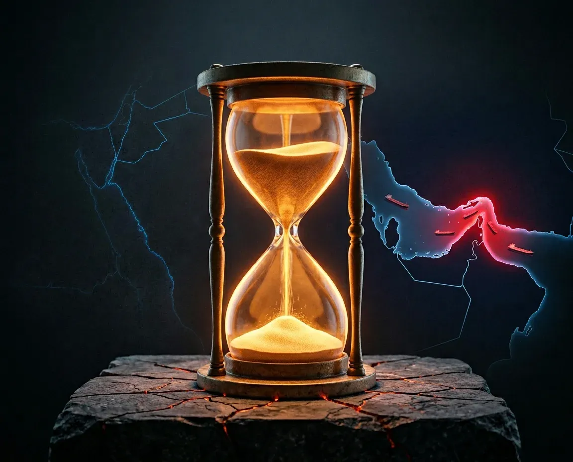 Đồng hồ cát và eo biển Hormuz — biểu tượng cho tính tạm thời của thỏa thuận