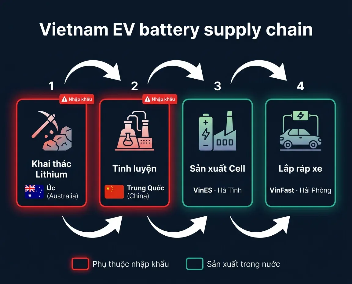 Chuỗi cung ứng pin EV Việt Nam