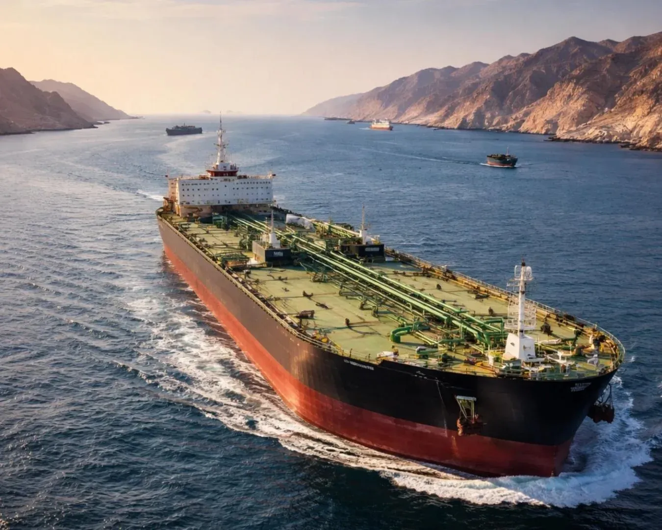 Tàu chở dầu tại eo biển Hormuz — kênh vận chuyển dầu huyết mạch đang là biến số lớn cho phiên mở cửa 4/5