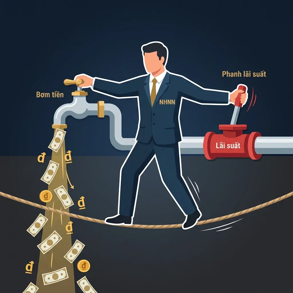 NHNN cân bằng giữa bơm tiền và kiềm chế lãi suất