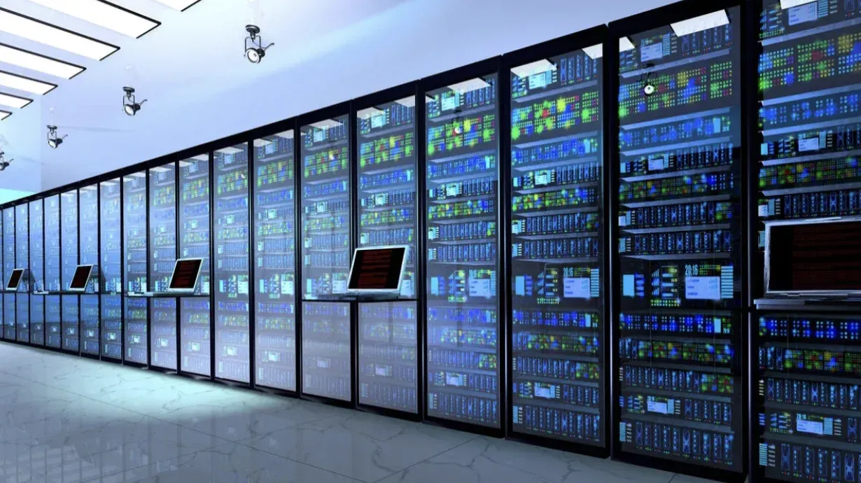 Trung tâm dữ liệu AI hiện đại với hàng server