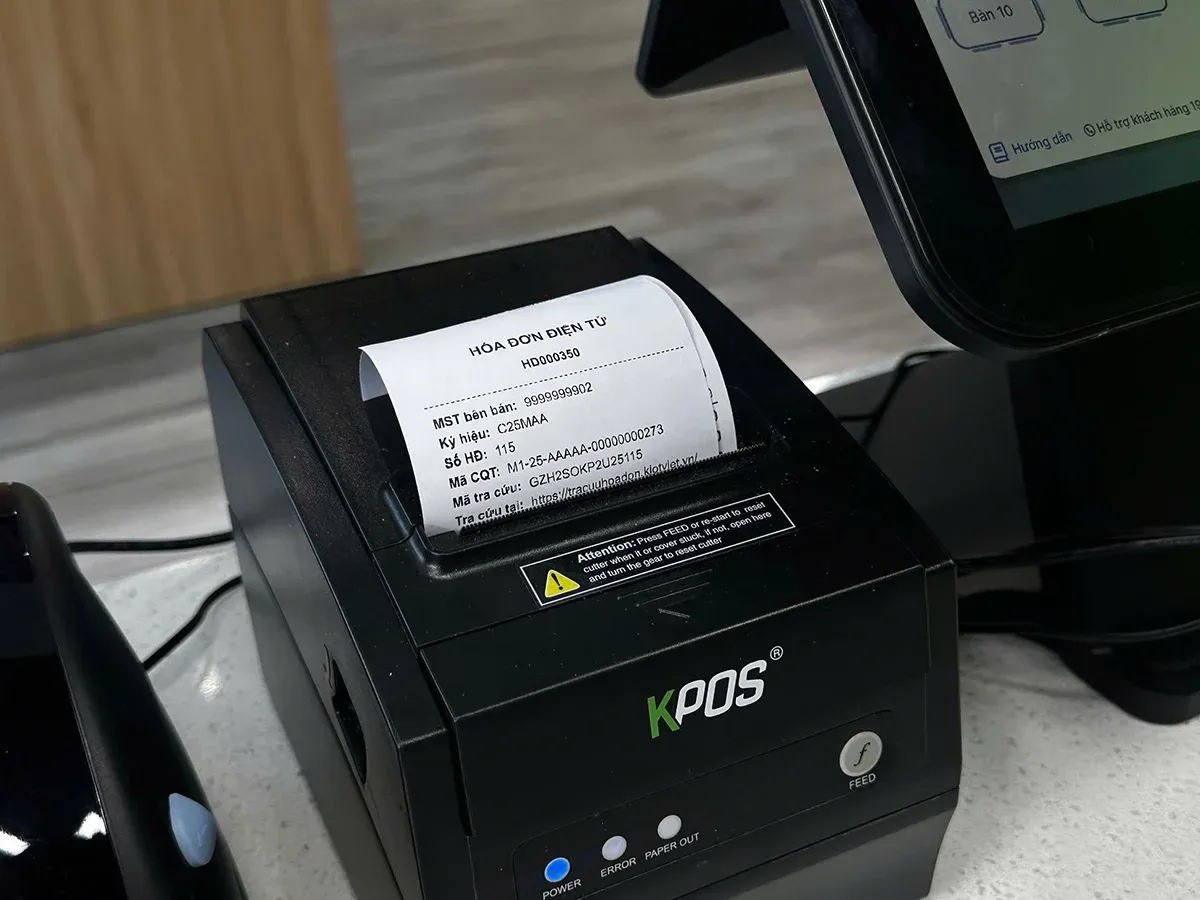 Máy tính tiền kết nối hóa đơn điện tử tại hộ kinh doanh