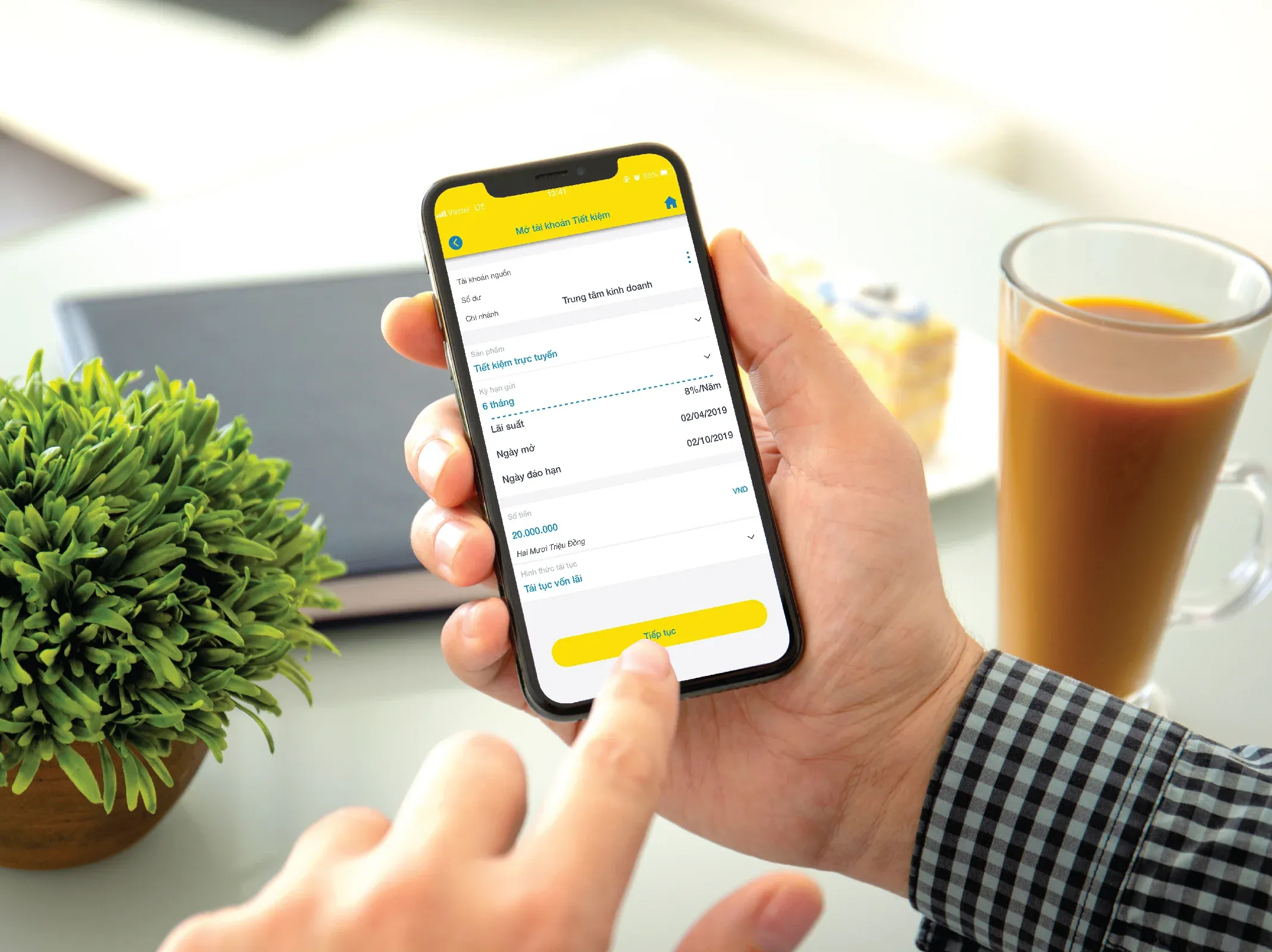 Kiểm tra lãi suất trên ứng dụng mobile banking