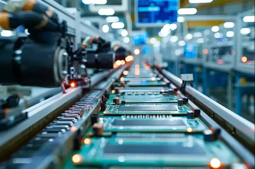 Dây chuyền sản xuất điện tử tại nhà máy ở Việt Nam